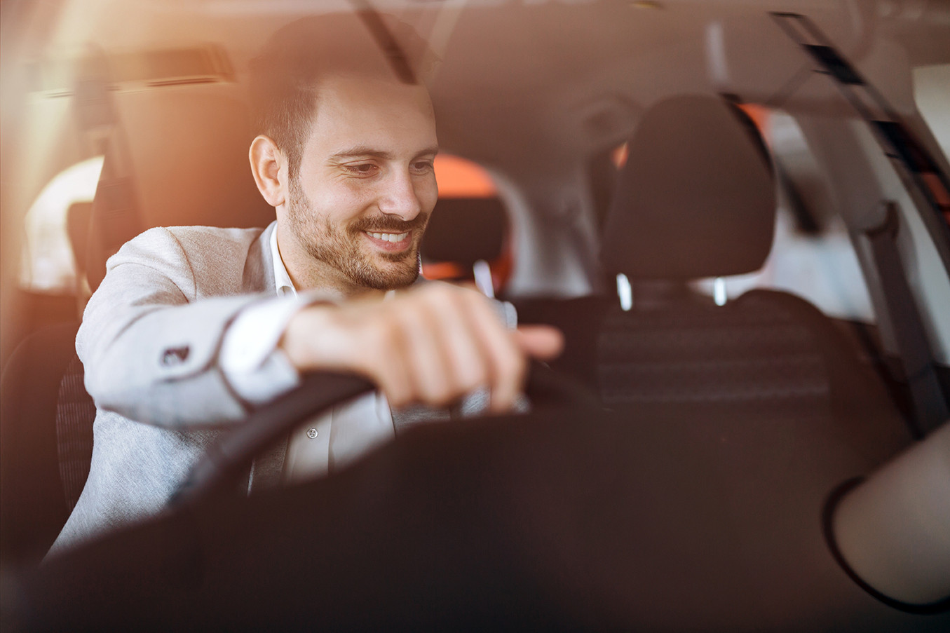 Novated leasing man driving